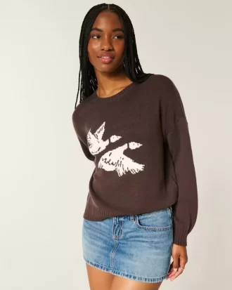 Πουλόβερ Easy Flying Birds Graphic Crew