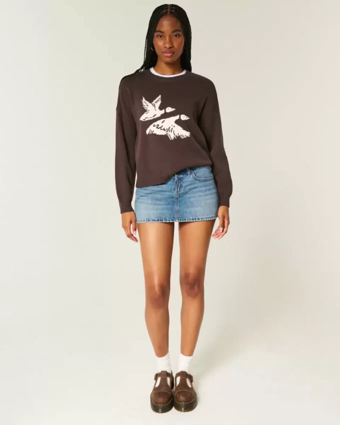 Πουλόβερ Easy Flying Birds Graphic Crew Πουλόβερ Easy Flying Birds Graphic Crew