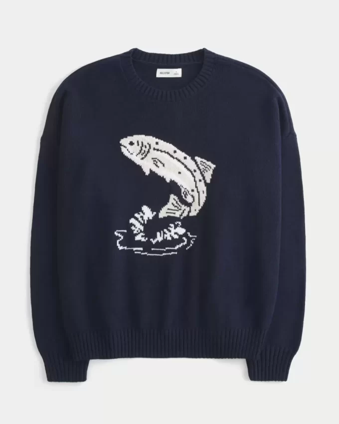 Πουλόβερ Easy Jumping Fish Graphic Crew