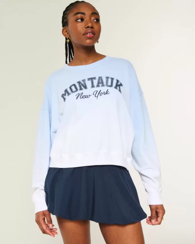 Φούτερ Easy Montauk New York Graphic Crew Φούτερ Easy Montauk New York Graphic Crew