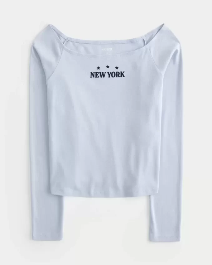 Easy New York Graphic Off-the-Shoulder Top Easy New York Graphic Off-the-Shoulder Top
