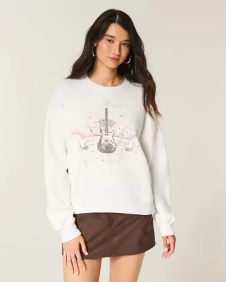 Φούτερ Easy New York Guitar Studded Graphic Crew