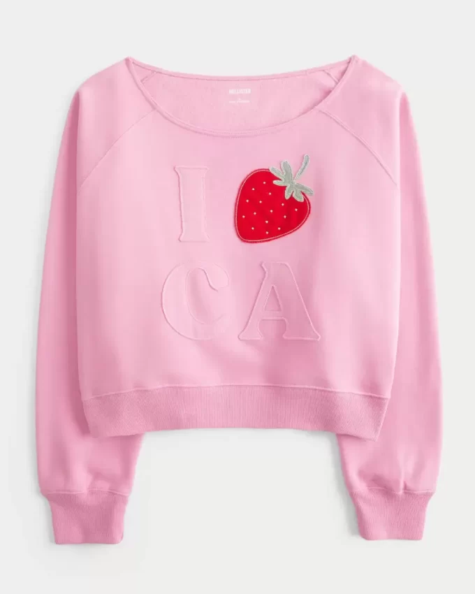 Easy Off-the-Shoulder California Graphic Crew φούτερ Easy Off-the-Shoulder California Graphic Crew φούτερ