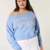 Γραφικό φούτερ πληρώματος Easy Off-the-Shoulder Making Waves