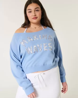 Γραφικό φούτερ πληρώματος Easy Off-the-Shoulder Making Waves