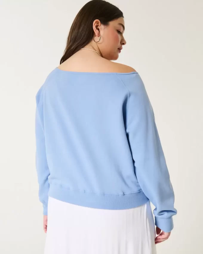 Γραφικό φούτερ πληρώματος Easy Off-the-Shoulder Making Waves