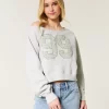 Easy Off-the-Shoulder Number Graphic Crew φούτερ Easy Off-the-Shoulder Number Graphic Crew φούτερ