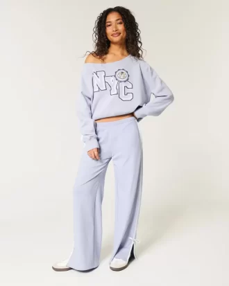Easy Off-the-Shoulder NYC γραφικό φούτερ