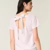 Γραφικό λουλουδάτο μπλουζάκι Easy Ribbon Tie-Back
