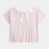 Γραφικό λουλουδάτο μπλουζάκι Easy Ribbon Tie-Back