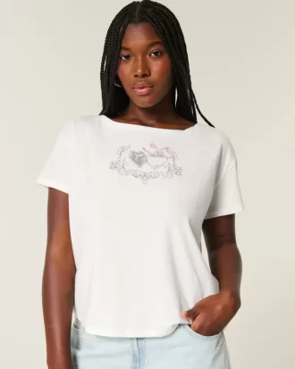 Γραφικό μπλουζάκι Easy Ribbon Tie-Back Heart
