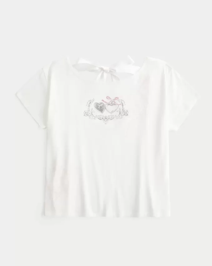 Γραφικό μπλουζάκι Easy Ribbon Tie-Back Heart