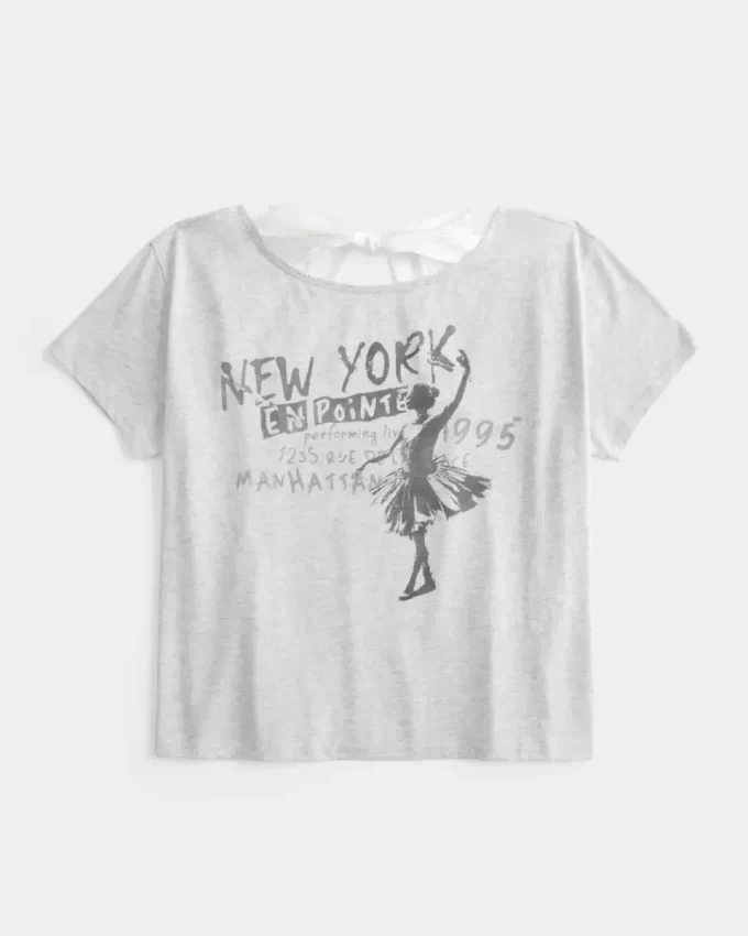 Γραφικό μπλουζάκι Easy Ribbon Tie-back New York