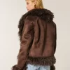Μπουφάν Faux Shearling με επένδυση από ψεύτικη γούνα Μπουφάν Faux Shearling με επένδυση από ψεύτικη γούνα