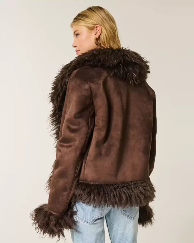 Μπουφάν Faux Shearling με επένδυση από ψεύτικη γούνα Μπουφάν Faux Shearling με επένδυση από ψεύτικη γούνα