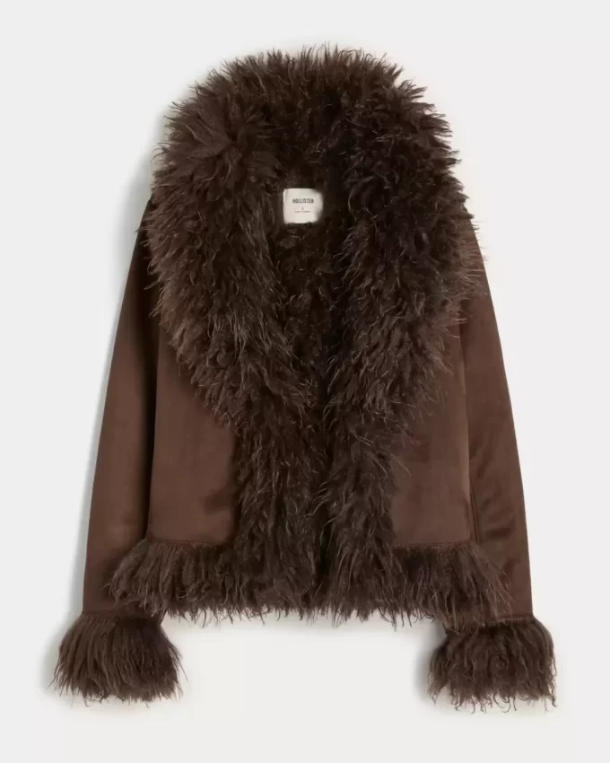 Μπουφάν Faux Shearling με επένδυση από ψεύτικη γούνα Μπουφάν Faux Shearling με επένδυση από ψεύτικη γούνα