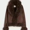 Μπουφάν Faux Shearling με επένδυση από ψεύτικη γούνα Μπουφάν Faux Shearling με επένδυση από ψεύτικη γούνα