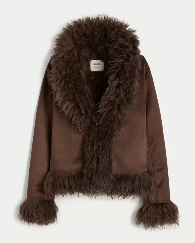 Μπουφάν Faux Shearling με επένδυση από ψεύτικη γούνα Μπουφάν Faux Shearling με επένδυση από ψεύτικη γούνα
