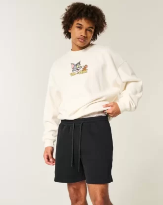 Χαλαρό Fleece Σορτς στο μέσο του μηρού Χαλαρό Fleece Σορτς στο μέσο του μηρού
