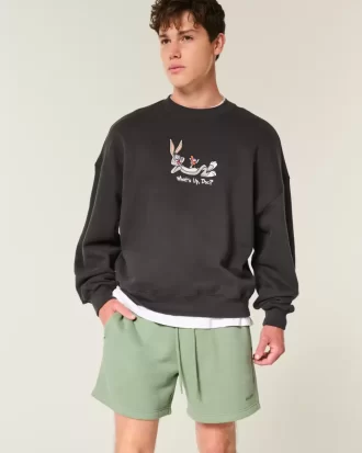 Χαλαρό Fleece Σορτς στο μέσο του μηρού Χαλαρό Fleece Σορτς στο μέσο του μηρού