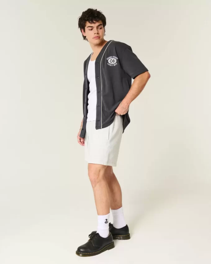 Χαλαρό Fleece Σορτς στο μέσο του μηρού Χαλαρό Fleece Σορτς στο μέσο του μηρού