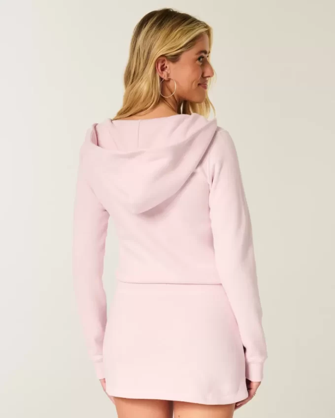 Μακρυμάνικο Fleece Φόρεμα με κουκούλα Μακρυμάνικο Fleece Φόρεμα με κουκούλα