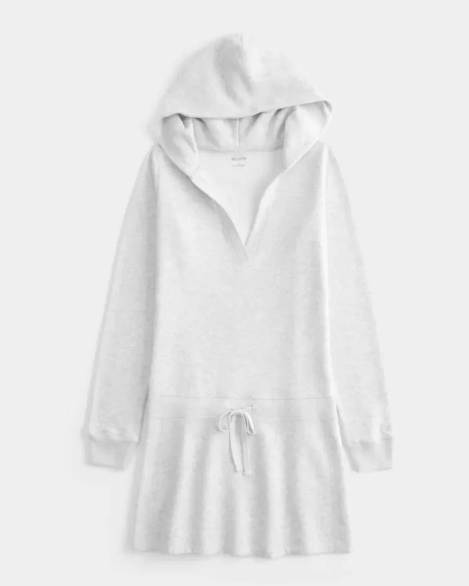 Μακρυμάνικο Fleece Φόρεμα με κουκούλα