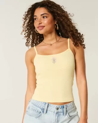 Ριμπ Floral γραφικό Cami