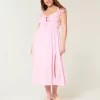 Μίντι Φόρεμα Flutter Sleeve Διπλό Δέσιμο Μίντι Φόρεμα Flutter Sleeve Διπλό Δέσιμο