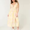 Μίντι Φόρεμα Flutter Sleeve Διπλό Δέσιμο Μίντι Φόρεμα Flutter Sleeve Διπλό Δέσιμο