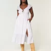 Μίντι Φόρεμα Flutter Sleeve Διπλό Δέσιμο Μίντι Φόρεμα Flutter Sleeve Διπλό Δέσιμο