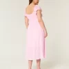 Μίντι Φόρεμα Flutter Sleeve Διπλό Δέσιμο Μίντι Φόρεμα Flutter Sleeve Διπλό Δέσιμο