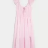 Μίντι Φόρεμα Flutter Sleeve Διπλό Δέσιμο Μίντι Φόρεμα Flutter Sleeve Διπλό Δέσιμο