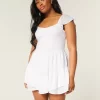 Φόρεμα Flutter Sleeve Pinch Bust Mini Skort Φόρεμα Flutter Sleeve Pinch Bust Mini Skort