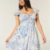 Μίνι φόρεμα Flutter Sleeve V-Waist Μίνι φόρεμα Flutter Sleeve V-Waist