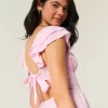 Μίνι φόρεμα Flutter Sleeve V-Waist Μίνι φόρεμα Flutter Sleeve V-Waist