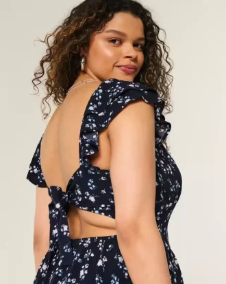 Μίνι φόρεμα Flutter Sleeve V-Waist