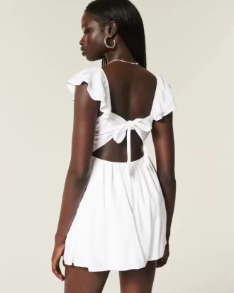 Μίνι φόρεμα Flutter Sleeve V-Waist