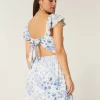 Μίνι φόρεμα Flutter Sleeve V-Waist Μίνι φόρεμα Flutter Sleeve V-Waist