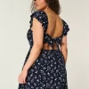Μίνι φόρεμα Flutter Sleeve V-Waist Μίνι φόρεμα Flutter Sleeve V-Waist
