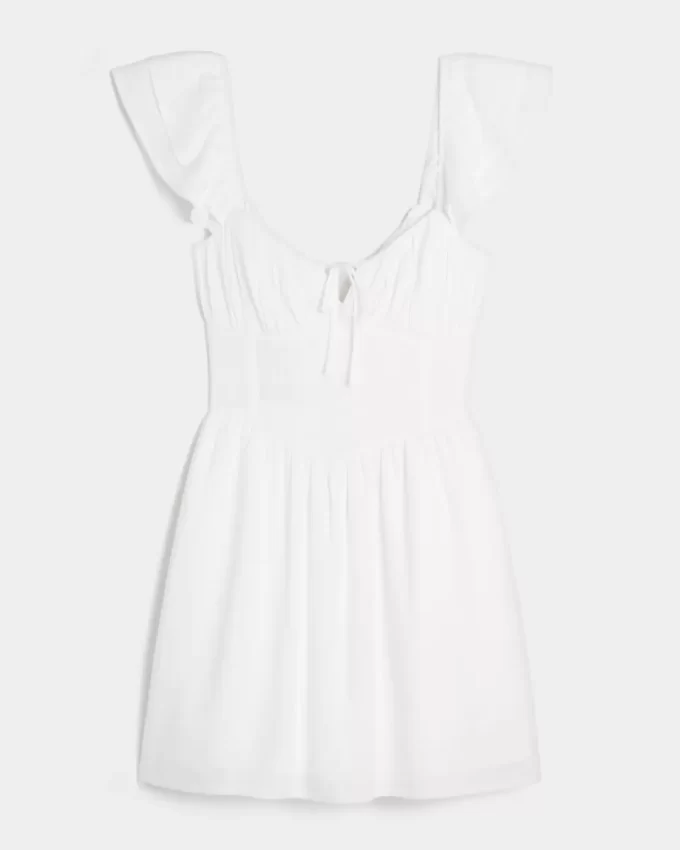 Μίνι φόρεμα Flutter Sleeve V-Waist Μίνι φόρεμα Flutter Sleeve V-Waist