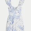 Μίνι φόρεμα Flutter Sleeve V-Waist Μίνι φόρεμα Flutter Sleeve V-Waist
