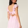 Μίνι φόρεμα Flutter Sleeve V-Waist Μίνι φόρεμα Flutter Sleeve V-Waist