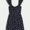 Μίνι φόρεμα Flutter Sleeve V-Waist Μίνι φόρεμα Flutter Sleeve V-Waist