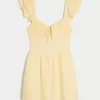 Μίνι φόρεμα Flutter Sleeve V-Waist Μίνι φόρεμα Flutter Sleeve V-Waist