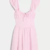 Μίνι φόρεμα Flutter Sleeve V-Waist Μίνι φόρεμα Flutter Sleeve V-Waist