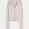 Gilly Hicks Active Recharge Hooded Crop Zip-Up Top Gilly Hicks Active Recharge Hooded Crop Zip-Up Top