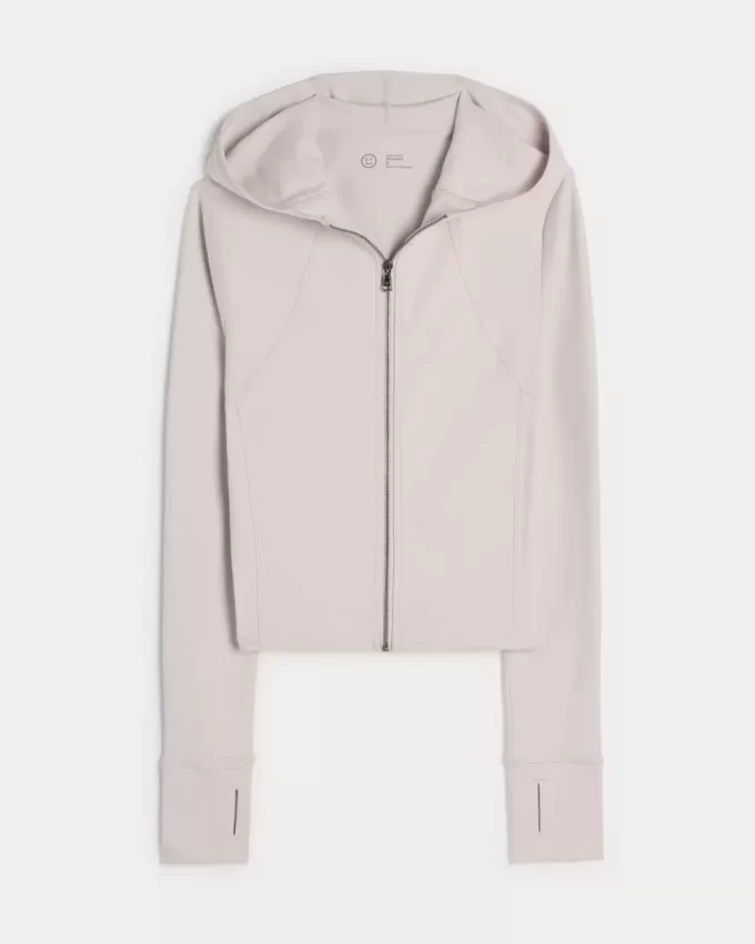 Gilly Hicks Active Recharge Hooded Crop Zip-Up Top Gilly Hicks Active Recharge Hooded Crop Zip-Up Top