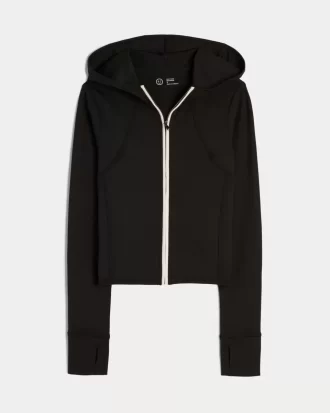 Gilly Hicks Active Recharge Hooded Crop Zip-Up Top