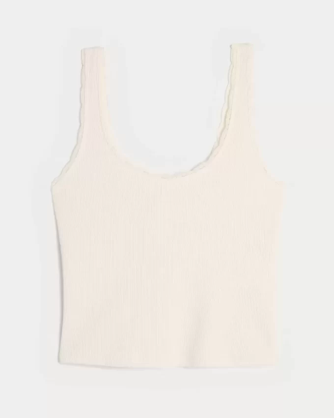 Gilly Hicks Cozy Waffle Lace Trim Tank Gilly Hicks Cozy Waffle Lace Trim Tank